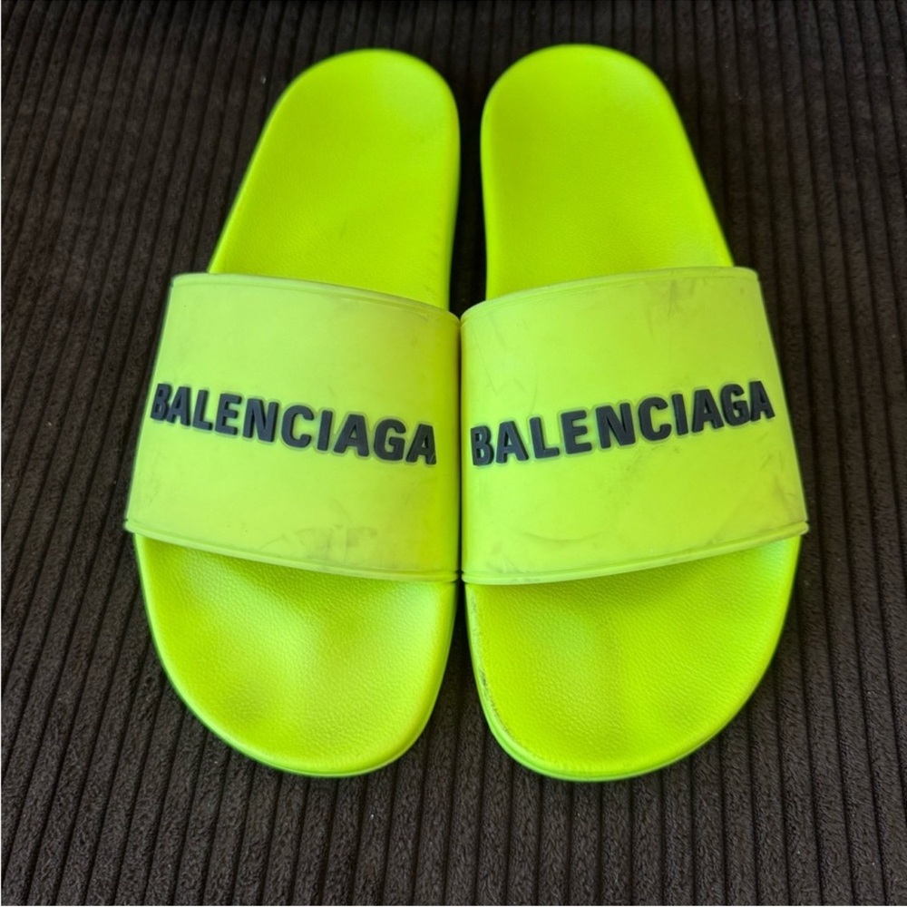 Balenciaga Neon Yellow Slip-On Loafers